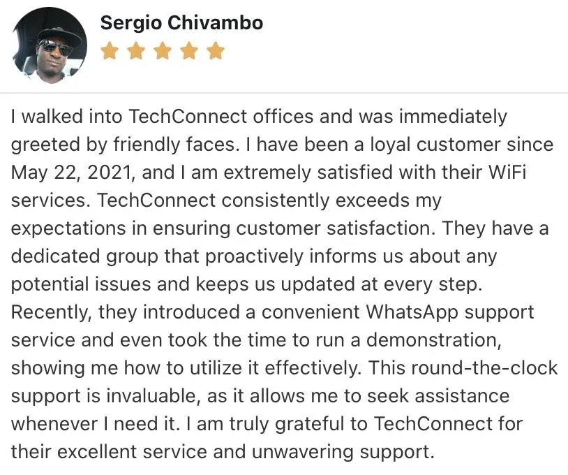 Customer testimonial