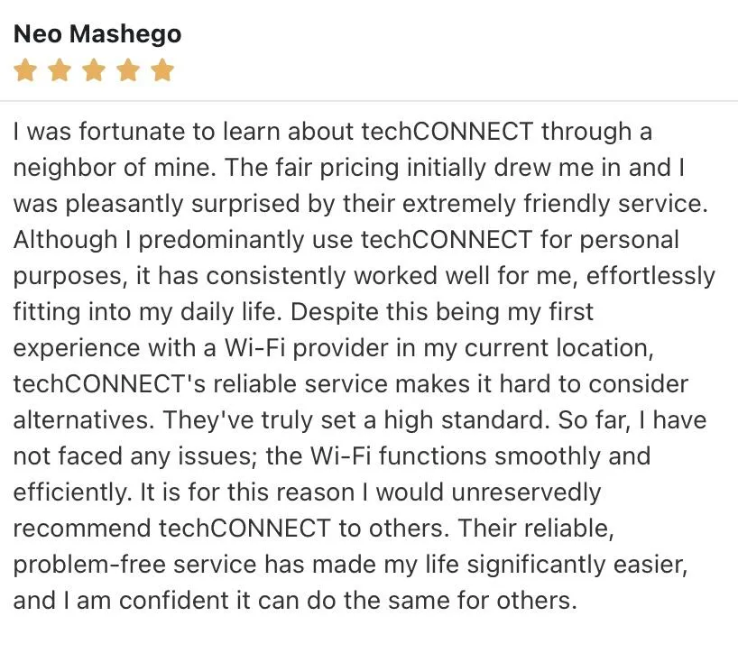 Customer testimonial