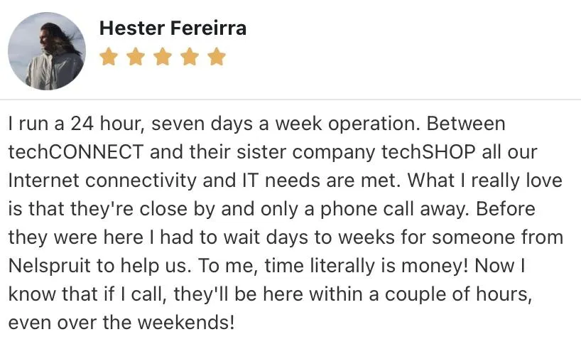 Customer testimonial
